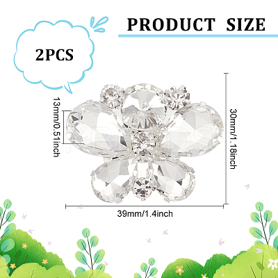 2Pcs Alloy Rhinestone Wedding Shoe Decorations FIND-FG0002-48D-1