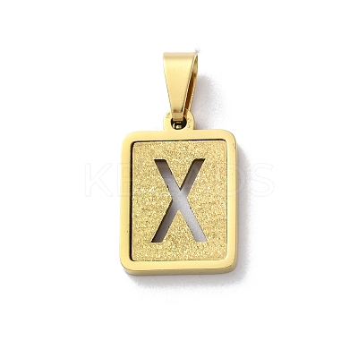 304 Stainless Steel Alphabet Pendants STAS-S152-01G-X-1