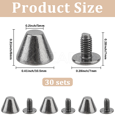 30Pcs Alloy Cone Rivets FIND-GF0008-58B-1