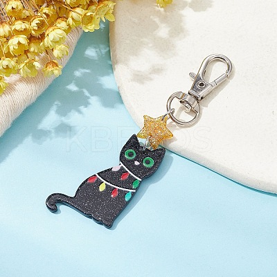 Christmas Theme Acrylic Pendant Decoraiton HJEW-JM01388-1