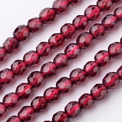 Natural Garnet Bead Strands X-G-K145-F-3mm-A-1