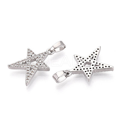 Brass Micro Pave Cubic Zirconia Pendants KK-N257-63P-1