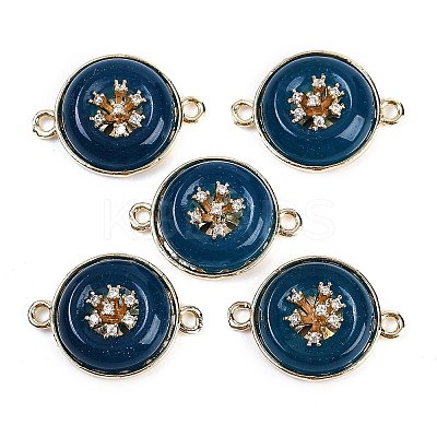 Dyed Natural White Jade Flat Round Links G-I375-08G-01-1