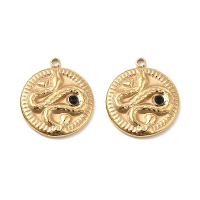 PVD Vacuum Plating 201 Stainless Steel with Rhinestone Pendants STAS-J401-VC1048-1