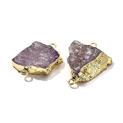 Raw Rough Natural Dyed Quartz Crystal Links Connector Charms G-K189-04LG-03-1
