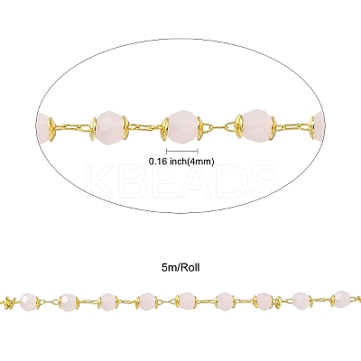 Handmade Glass Faceted Rondelle Beaded Chains CHC-CJ0001-73-1