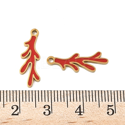 304 Stainless Steel Enamel Pendants STAS-V015-53G-1