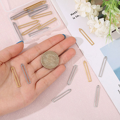 40Pcs 2 Colors 304 Stainless Steel Pendants FIND-CA0009-48-1