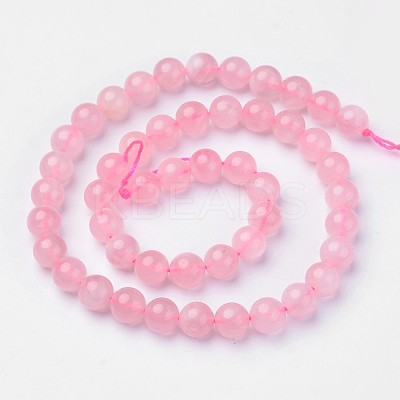 Pink Color Natural Madagascar Rose Quartz Beads Strands G-D809-19-8mm-1