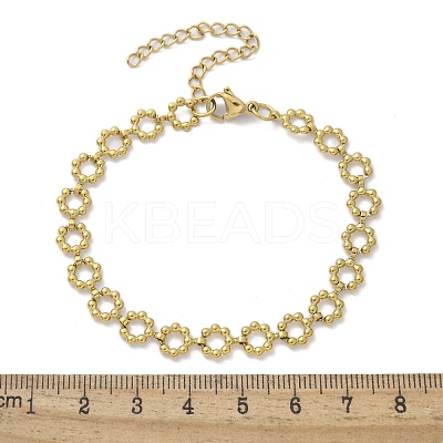 304 Stainless Steel Ring Link Chain Bracelets for Women BJEW-F488-21G-01-1