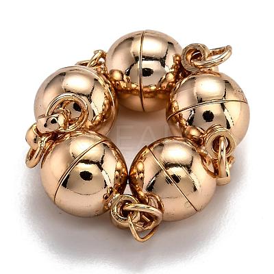 Rack Plating Brass Magnetic Clasps with Loops KK-F801-03A-LG-1