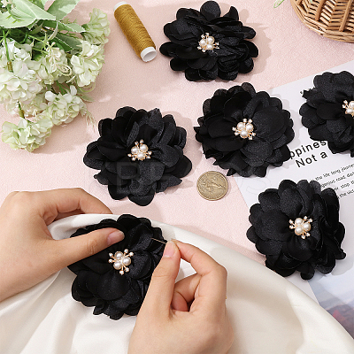 Polyester & Alloy & Acrylic & Abs Flower Ornament Accessories DIY-WH0588-78C-1