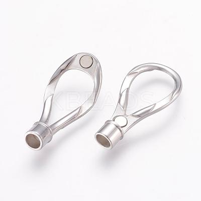 Tarnish Resistant 304 Stainless Steel Magnetic Clasps with Glue-in Ends STAS-L189-12P-1