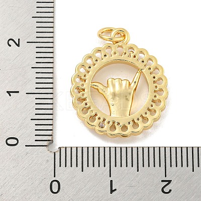 Brass Micro Pave Clear Cubic Zirconia Pendants KK-U007-01G-08-1