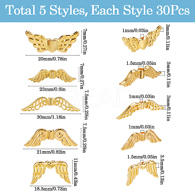 150pcs 5 Styles Tibetan Style Alloy Beads DIY-SP0001-41C-1
