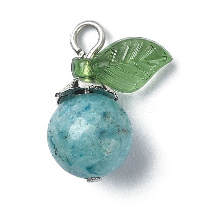 Natural Hemimorphite Dyed Fruit Pendants PALLOY-TA00077-02-1