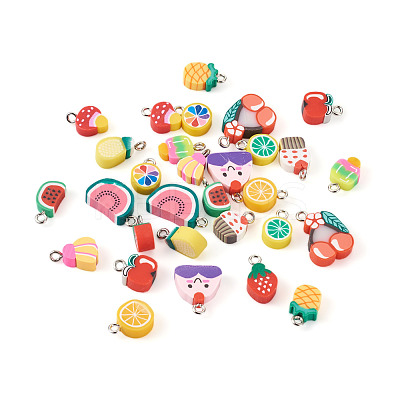 150Pcs 15 Style Handmade Polymer Clay Charms CLAY-CD0001-09-1