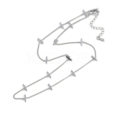 Rack Plating Brass Twisted Chain Necklaces for Women NJEW-K382-15B-P-1