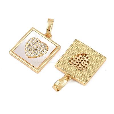 Brass Micro Pave Clear Cubic Zirconia Pendants KK-C109-07B-G-1
