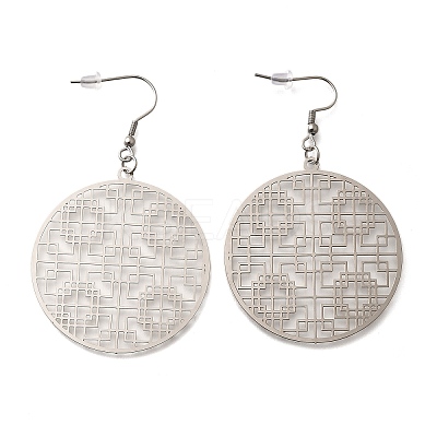 304 Stainless Steel Dangle Earrings EJEW-R015-01P-02-1