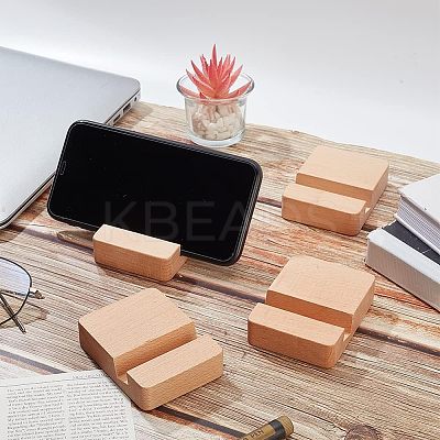Beech Wood Mobile Phone Holders AJEW-NB0003-89A-1