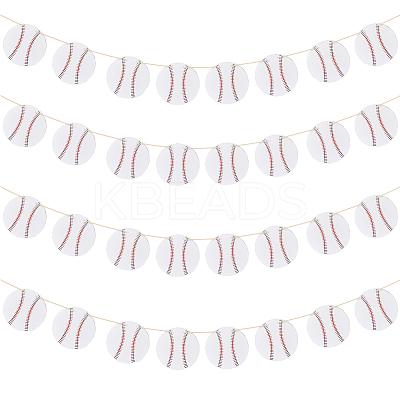 8 Bags Paper Baseball Hanging Banner AJEW-FH0006-97-1