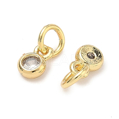 Brass Pave Cubic Zirconia Pendants KK-P345-33G-1