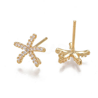 Brass Stud Earring Findings X-KK-T038-470G-1