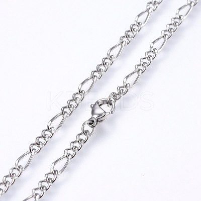 Non-Tarnish 304 Stainless Steel Figaro Chain Necklaces NJEW-F227-03-02-1