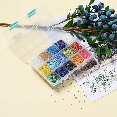 375G 15 Colors Glass Seed Beads SEED-JP0004-04-2mm-1