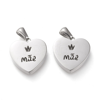 Non-Tarnish 304 Stainless Steel Pendants STAS-F253-12P-1
