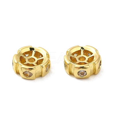 Rack Plating Brass Micro Pave Cubic Zirconia Spacer Beads KK-Q795-01G-1