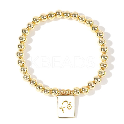 Personality Brass Round Bead Beaded Stretch Bracelets ST0339-1-1
