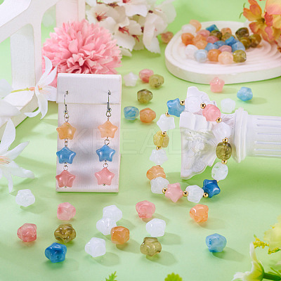 40Pcs 4 Colors Opaque Resin Beads RESI-TA0005-46-1