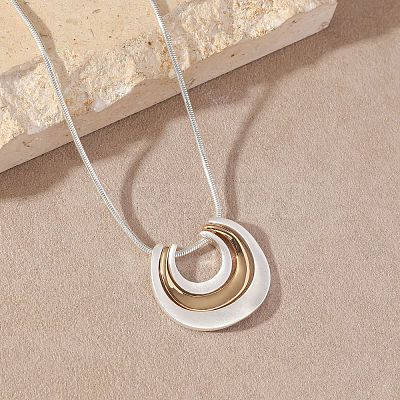 Alloy Layered Half Round Pendant Necklaces FS-WGC51BC-01-1