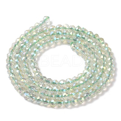 Electroplate Transparent Glass Beads Strands X1-GLAA-H021-01B-FR07-1