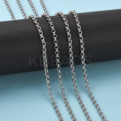 Tarnish Resistant 304 Stainless Steel Rolo Chains STAS-O076-16-1