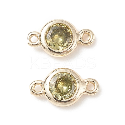 Brass Pave Cubic Zirconia Connector Charms KK-TAC0015-01G-12-1