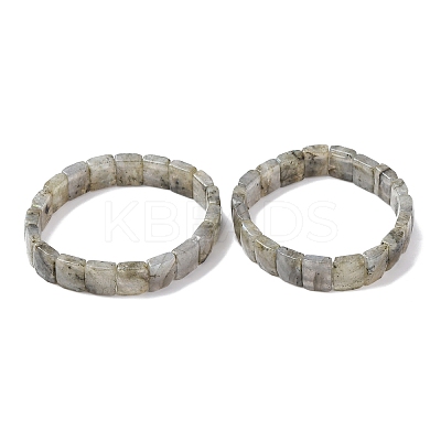 Natural Labradorite Faceted Beaded Stretch Bracelets for Women BJEW-K251-08A-1
