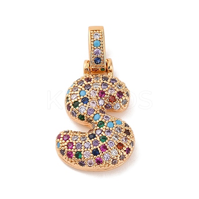 Brass Micro Pave Cubic Zirconia Pendants KK-C076-29S-G02-1