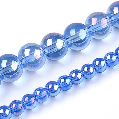 Electroplate Transparent Glass Beads Strands GLAA-T032-T4mm-AB04-1