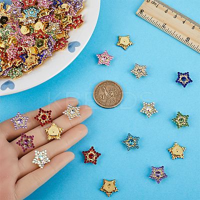 108Pcs 9 Colors Star Sew on Rhinestone OACR-GF0001-13-1