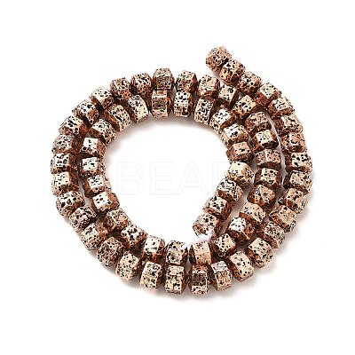 Electroplated Natural Lava Rock Beads Strands G-G984-05R-1