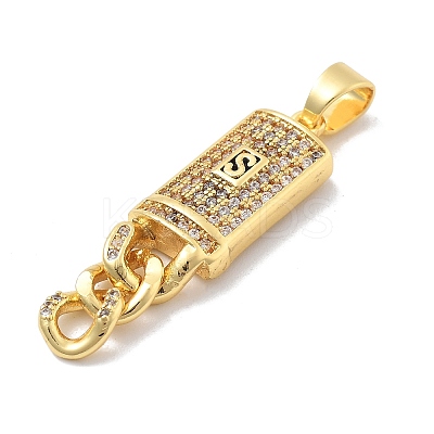 Brass Micro Pave Cubic Zirconia with Enamel Pendants KK-M305-13G-1