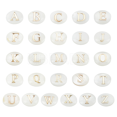 26Pcs 26 Styles Natural White Shell Oval Beads BSHE-PH0001-59-1