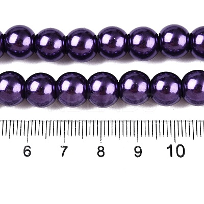 Baking Paint Pearlized Glass Pearl Round Bead Strands HY-Q330-8mm-20-1