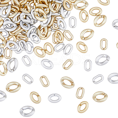 480Pcs 6 Style Spray Painted CCB Plastic Linking Rings CCB-HY0001-06-1