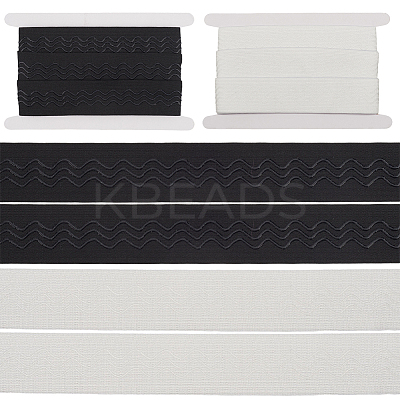 5M 2 Colors Polyester Non-Slip Silicone Elastic Gripper Bands for Garment Sewing SRIB-GF0001-46-1