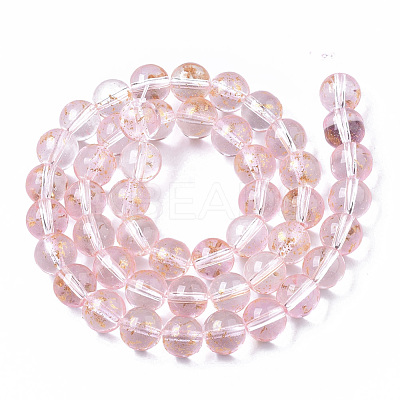 Transparent Spray Painted Glass Bead Strands GLAA-N035-03C-B06-1