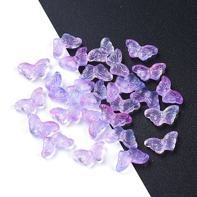 Electroplate Transparent Glass Beads EGLA-L027-E-C02-1